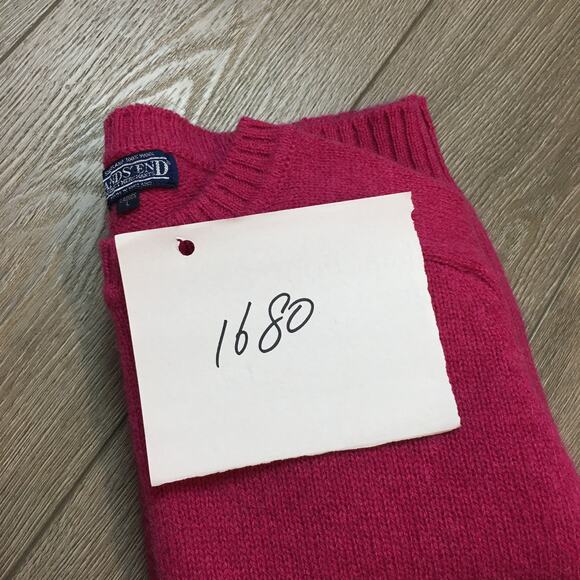 Lands' End 100% wool Ladies Large Pink Crew neck Sweater Woman - Picture 8 of 8